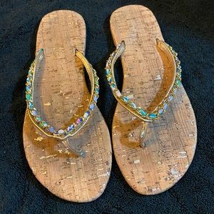 Lilly Pulitzer Cork Sole Multi-Colored Flip Flops